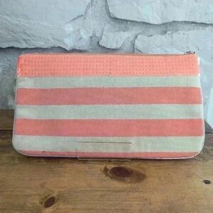 Loft Ann Taylor Orange & Tan Wristlet